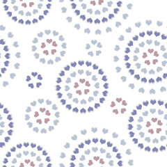 seamless violet 3D effect Heart circular textured background pattern for textiles ,dress, wallpapers