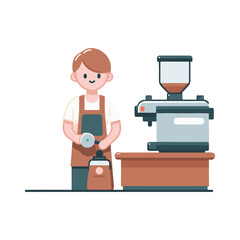 illustration design of a barista