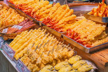 Mixed Seafood Tempura at Kuromon Ichiba Market, Osaka