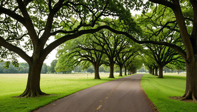 Le chemin qui serpente sous les arbres