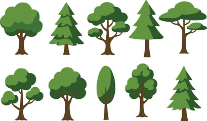 Fototapeta premium set of trees vector