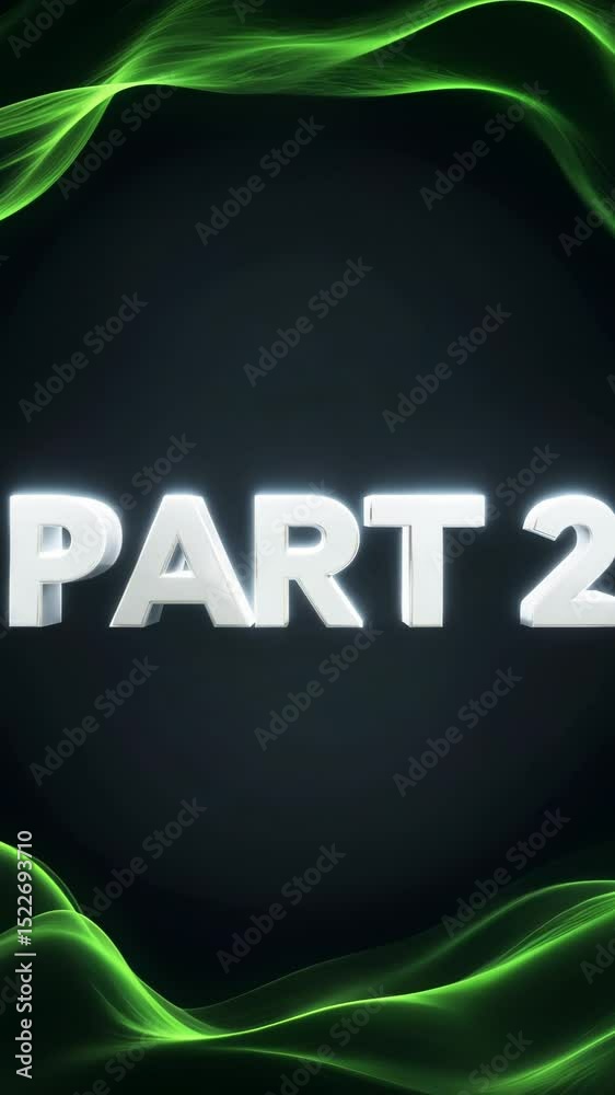 Poster part 2 is written in white letters on a black background. the letters are large and bold, making the