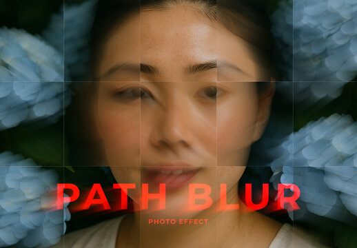 Abstract Path Blur Image Effect Mockup