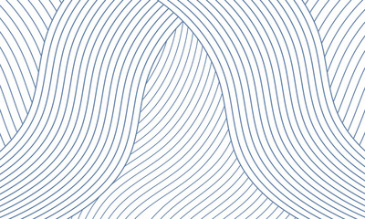 Abstract blue lines curve waves on white background. Minimal style concept. Vector illustration