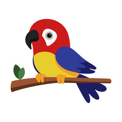 A cute parrot suitable for children's book  vetor illustrations