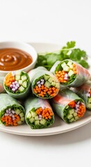 Delicious and Healthy Vegetable Summer Rolls with Peanut Sauce