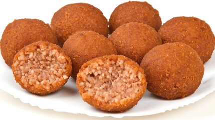 Delicious Arancini: A close-up view of fried rice balls showcasing golden-brown crust