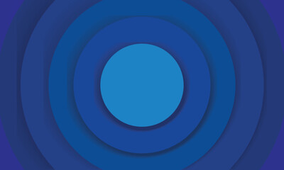3d blue concentric circle pattern background. Vector Illustration.