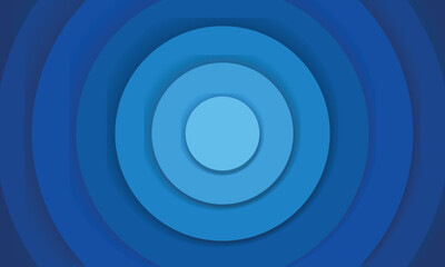 3d blue concentric circle pattern background. Vector Illustration.