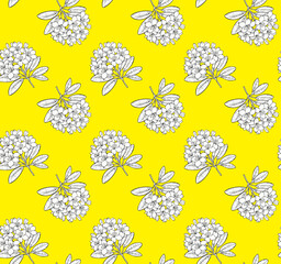 Seamless vector pattern with rhododendron flowers