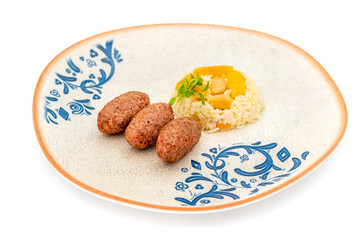 Turkish meatball traditional kofte. Spicy meatballs Kebab or Kebap