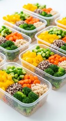 Obraz premium Healthy Meal Prep Quinoa, Vegetables & Grains in Convenient Containers