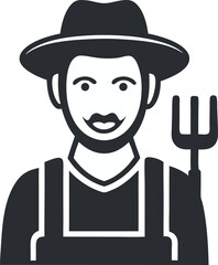 Male farmer icon vector illustration on transparent background.