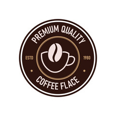 This logo features a simple yet elegant design of a coffee cup with a coffee bean, emphasizing premium quality. Ideal for branding a coffee shop or related business, crafted in a minimal vector style.