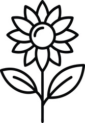 Sunflower icon vector illustration on transparent background.