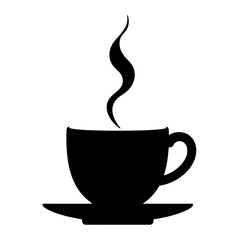 Obraz premium Silhouette of steaming cup of herbal tea – Relaxation, Wellness, Nature