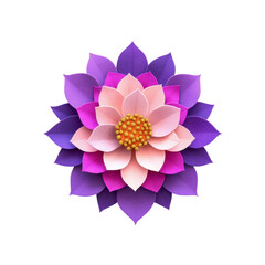 Fototapeta premium Vibrant Layered Paper Flower Purple, Pink, and Magenta Floral Design