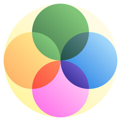 Four-petal mandala. Editable vector icon, coloured.