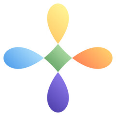 Hypotrochoid. Editable vector icon, coloured.