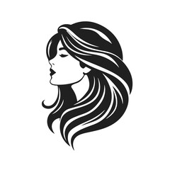 Elegant woman silhouette, female profile vector, beauty salon logo, lady face outline, stylish girl head design	