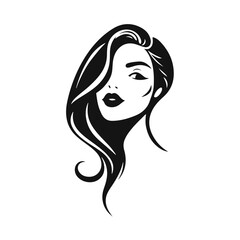 Elegant woman silhouette, female profile vector, beauty salon logo, lady face outline, stylish girl head design	