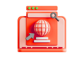 Global Search Engine Optimization 3D Render of Online Research and Web Exploration