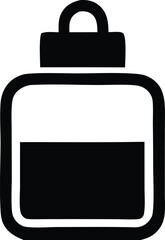 A simple black and white illustration of a jar or container with a lid