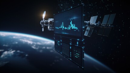 Futuristic Space-Based Fraud Detection System with Data Visualization on Satellite Display