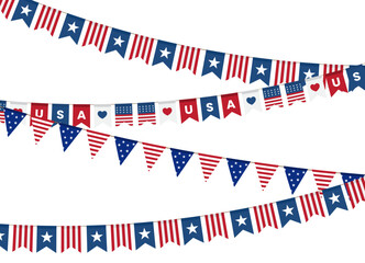 fourth of july bunting usa independance day vector illustration