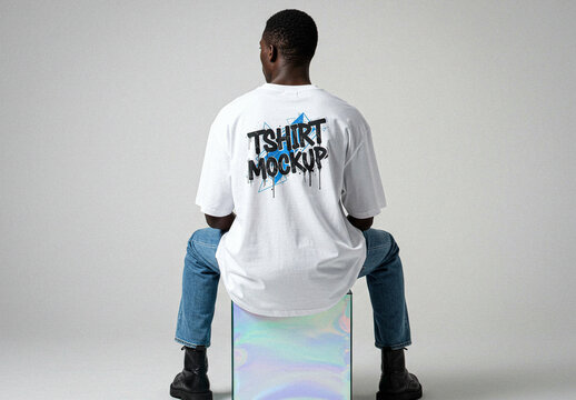 White Oversize T-shirt Mockup