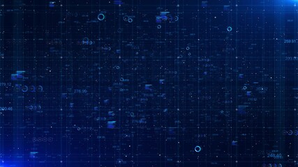 4K Digital binary code grid Digital cyberspace number in virtual space ,represent data connections sci-fi global network concept. data mining cyber security network protection digital information 3D - Powered by Adobe