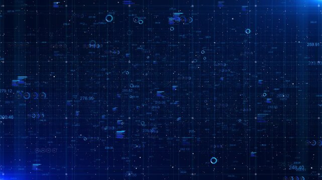 4K Digital binary code grid Digital cyberspace number in virtual space ,represent data connections sci-fi global network concept. data mining cyber security network protection digital information 3D