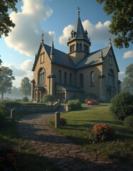 Fototapeta premium church in the old town