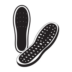 Shoe insoles with perforations in black and white design  
