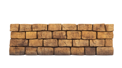 Ancient Sumerian tablet wall section Transparent background, PNG file