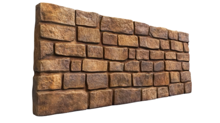 Ancient Sumerian tablet wall section Transparent background, PNG file