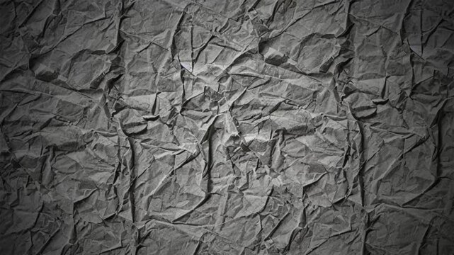 Close up of grey creased paper texture in a dramatic and textured composition