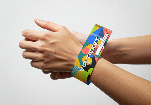 Paper Wristband Mockup
