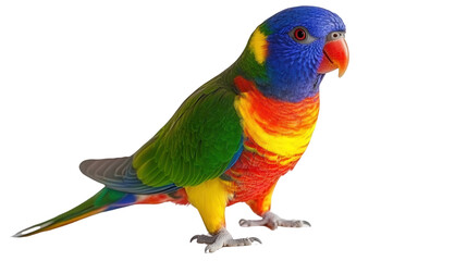 Beautiful rainbow lorikeet perched Transparent background, PNG file