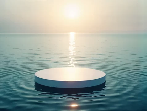 Coastal Composition Featuring Floating White Display Stand