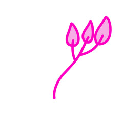 Fototapeta premium Stylized flower illustration on a contrasting backdrop showcasing bold colors