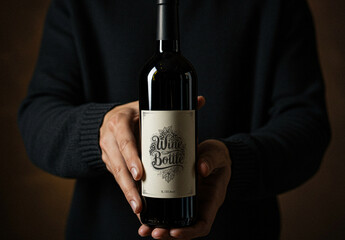 Premium Wine Bottle Mockup