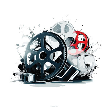 Professional Film Vector Illustration on White Background for Multimedia Projects