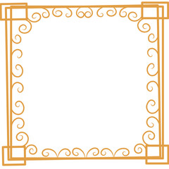 Stylized ornamental frame with elegant swirly decorative golden border