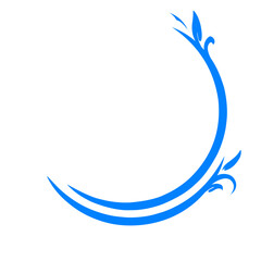 Elegant celestial arc with floral flourishes on a stark contrasting backdrop