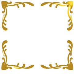 Elegant golden flourish frame on black, creating a sophisticated artistic border