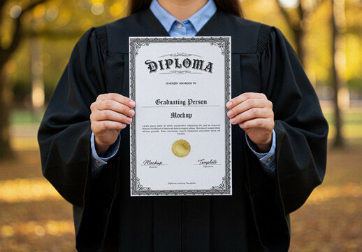 Graduation Diploma Mockup