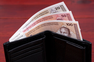 Bosnia-Herzegovina Convertible Marka in the black wallet
