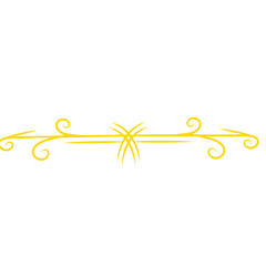 Ornate Yellow Divider Element on Black Background, Elegant Decorative Motif