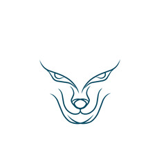 Stylized canine line art illustration against a stark black backdrop creating mystery